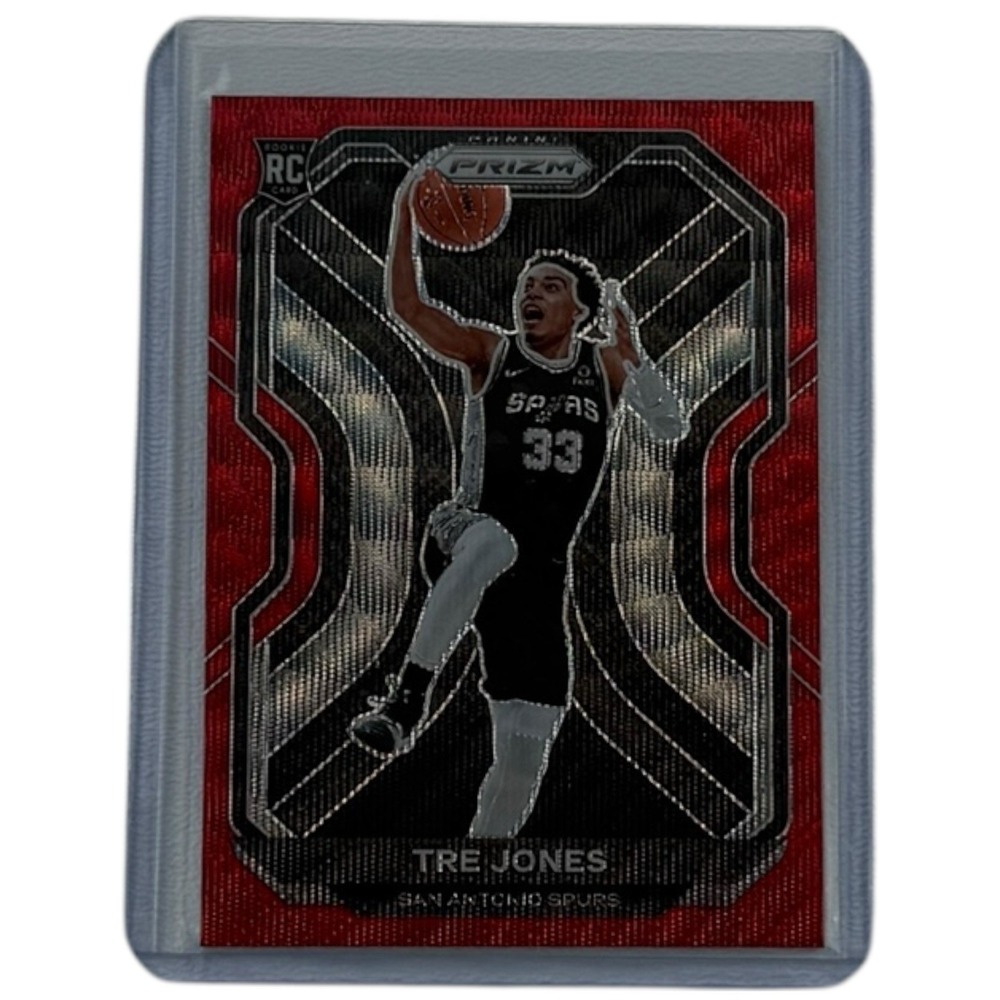 2020-21 Panini‎ Prizm Tre Jones Red Wave Prizm Rookie RC #291 San Antonio Spurs